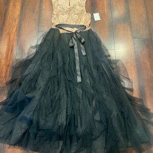 Girl’s Sequin Top Black Tulle Dress